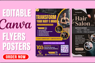 design editable canva flyers posters and templates