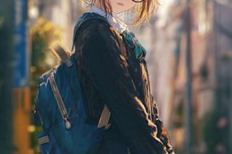 draw an anime character illustration for commercial use