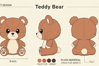 design custom plush toy plushie reference sheet animal plushie ych concept