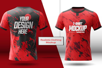 create realistic apparel mock up and t shirt mockup