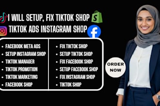setup, fix tiktok shop tiktok ads instagram shop facebook shop