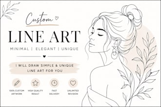 draw aesthetic minimal one line continuous art illustration
