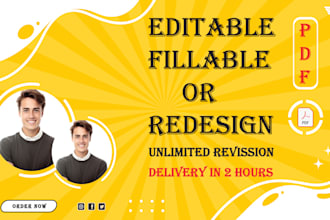 create editable and fillable PDF forms and professionally redesign your pdfs