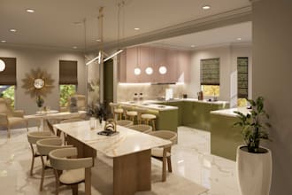 design airbnb apartment interior with realistic 3d render