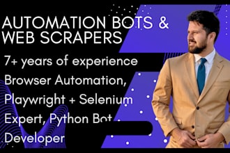 build automation bots using playwright, selenium, and python scripts
