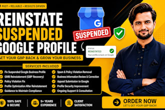 fix suspended google my business profile, gmb reinstatement and fix gmb