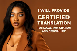 provide certified translation for legal,  immigration, and legal use