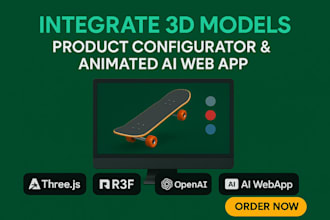 3d model integrate 3d product configurator ai webapp 3d animated website threejs