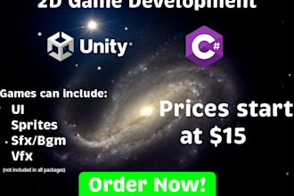 develop a game 2d unity game for you