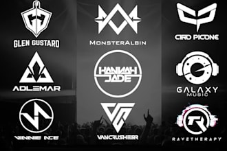 do modern minimalist music, band, edm, producer, dj logo design for you