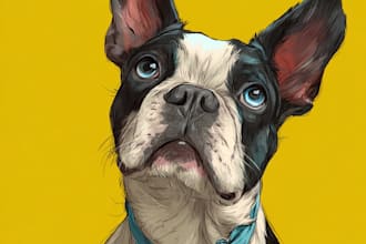 draw an awesome pet cartoon portrait
