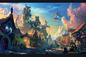 do 2d game concept art background and environment game art