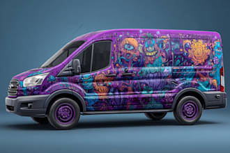 design vehicle wrap design, car wrap design, van wrap design