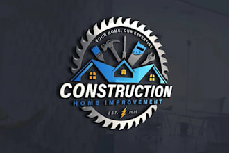 design construction, real estate, handyman, property, contractor, home logo