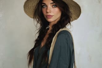 create oil painting, digital oil portrait