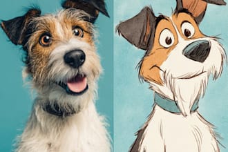 paint dog, cats, whatever pet portrait with watercolor