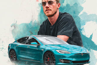 draw an illustration of a car cartoon portrait vector art