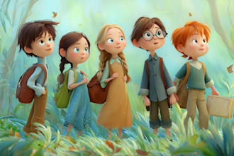 create cartoon kids book illustrations