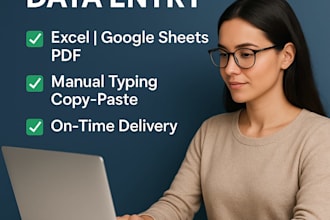 provide data entry, web research, and typing services