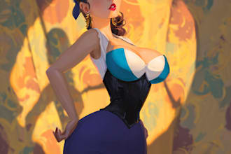 make sexy pin up girl illustration for graphic model pinup