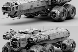 model hard surface scifi vehicles, spaceships