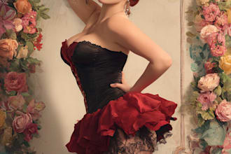make sexy pin up girl illustration for graphic retro pinup