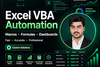 automate excel with vba macros, formulas and dashboards