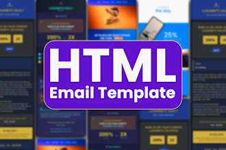 design responsive HTML email templates for gmail, mailchimp, klaviyo or outlook