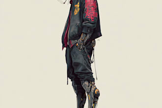 make concept art for characters cyberpunk science fiction