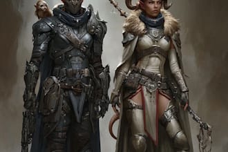 do character design for game, dnd, book or tabletop