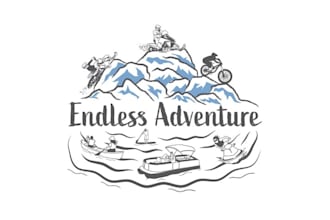 design powerful ideal endless adventure logo