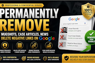 permanently remove mugshots, case articles, news delete negative links on google
