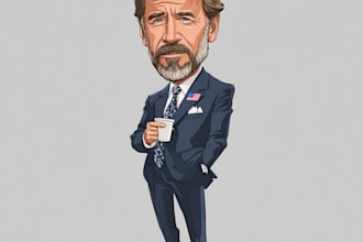 draw custom political cartoon or editorial illustration with bold satire