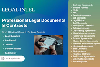 draft, review, contracts, agreements and legal documents, a legal consultant