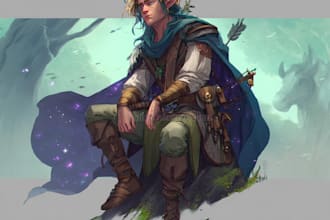 draw a fantasy character design and dnd character art