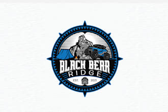 design classic black bear ridge logo