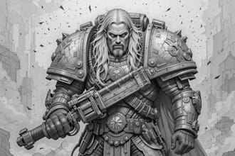 draw custom warhammer 40k character or fan art illustration