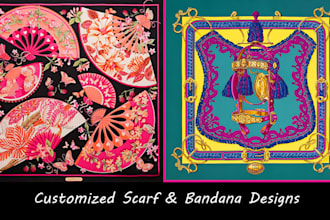 create scarf and bandana pattern design for fabric print
