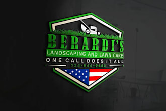 do amazing landscape, trimming, agriculture and lawn care logo