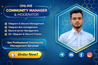 be your telegram and discord community moderator