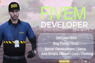 develop or modify your fivem qbcore or esx server