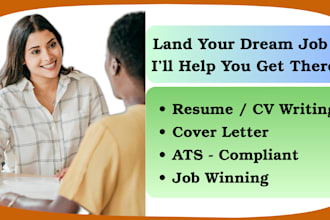 write ats compliant professional resume, CV and cover letter