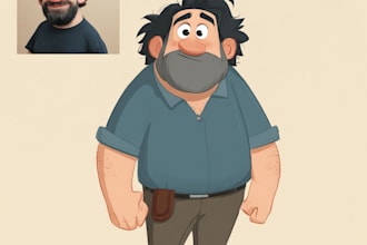 draw a vector 2d character, cartoon character