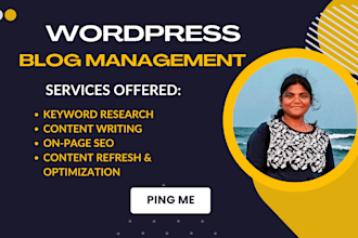 do wordpress blog management with high quality SEO content
