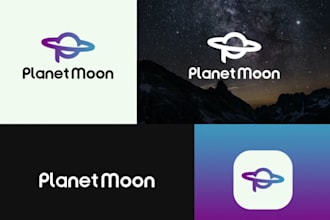 design unique and attractive 3d minimalist moon logo