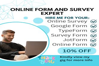 design custom online forms and surveys using google forms, typeform, jotform
