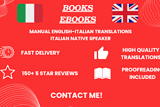 translate your ebook or book from english to italian with proofreading