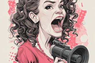 do a political cartoon or caricature design