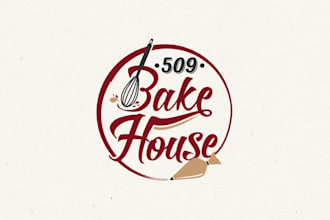 design training bakery logo for your business only 24 hours