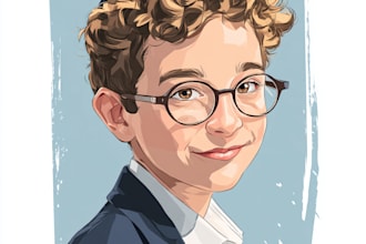 do cartoon portrait illustration for bat or bar mitzvah